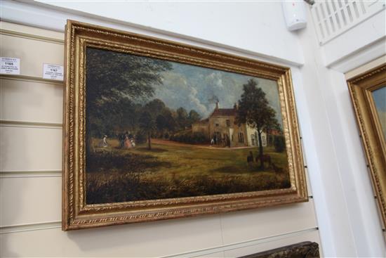 Claude Lorraine Nursey (c.1820-1873) View of Postwick Hall, Norfolk, 1866, 14 x 24in.